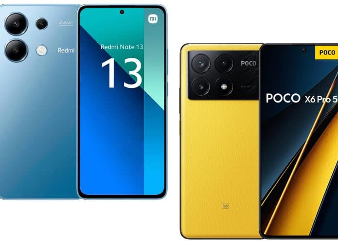 Montagem de celulares da Xiaomi em promoção na Amazon