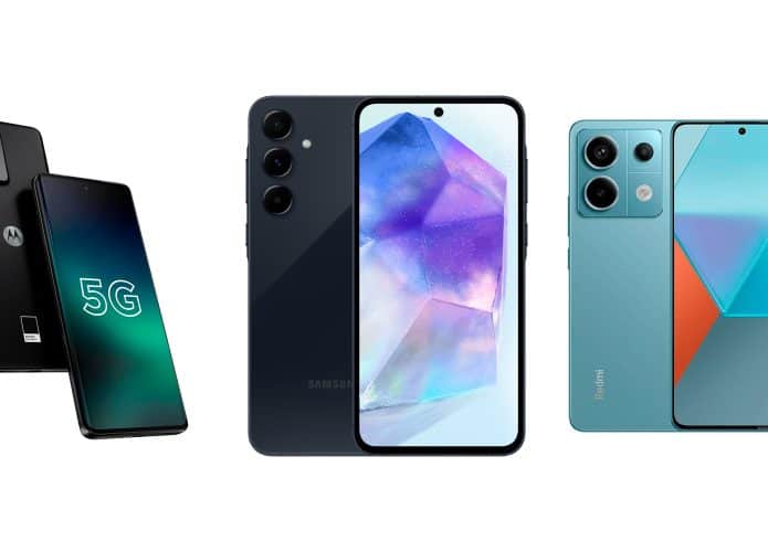 Montagem com celulares em promoção na Amazon