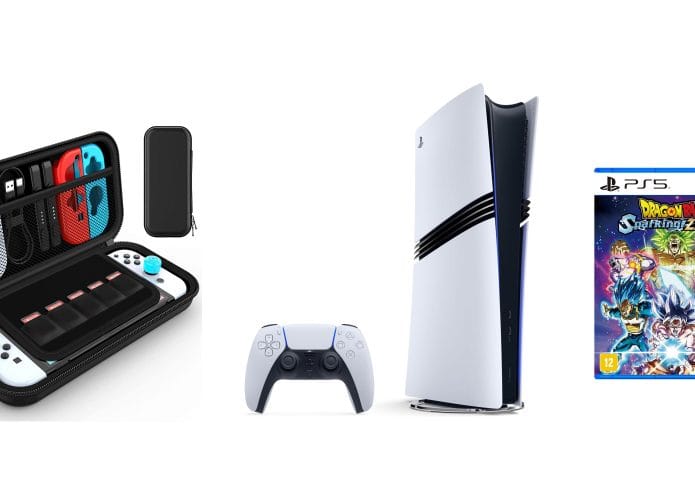 Montagem com acessórios, consoles e jogos em promoção na Amazon