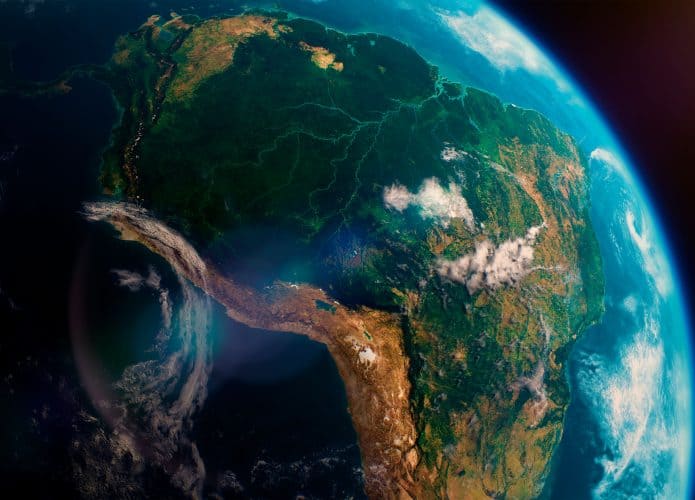 América do Sul vista do espaço