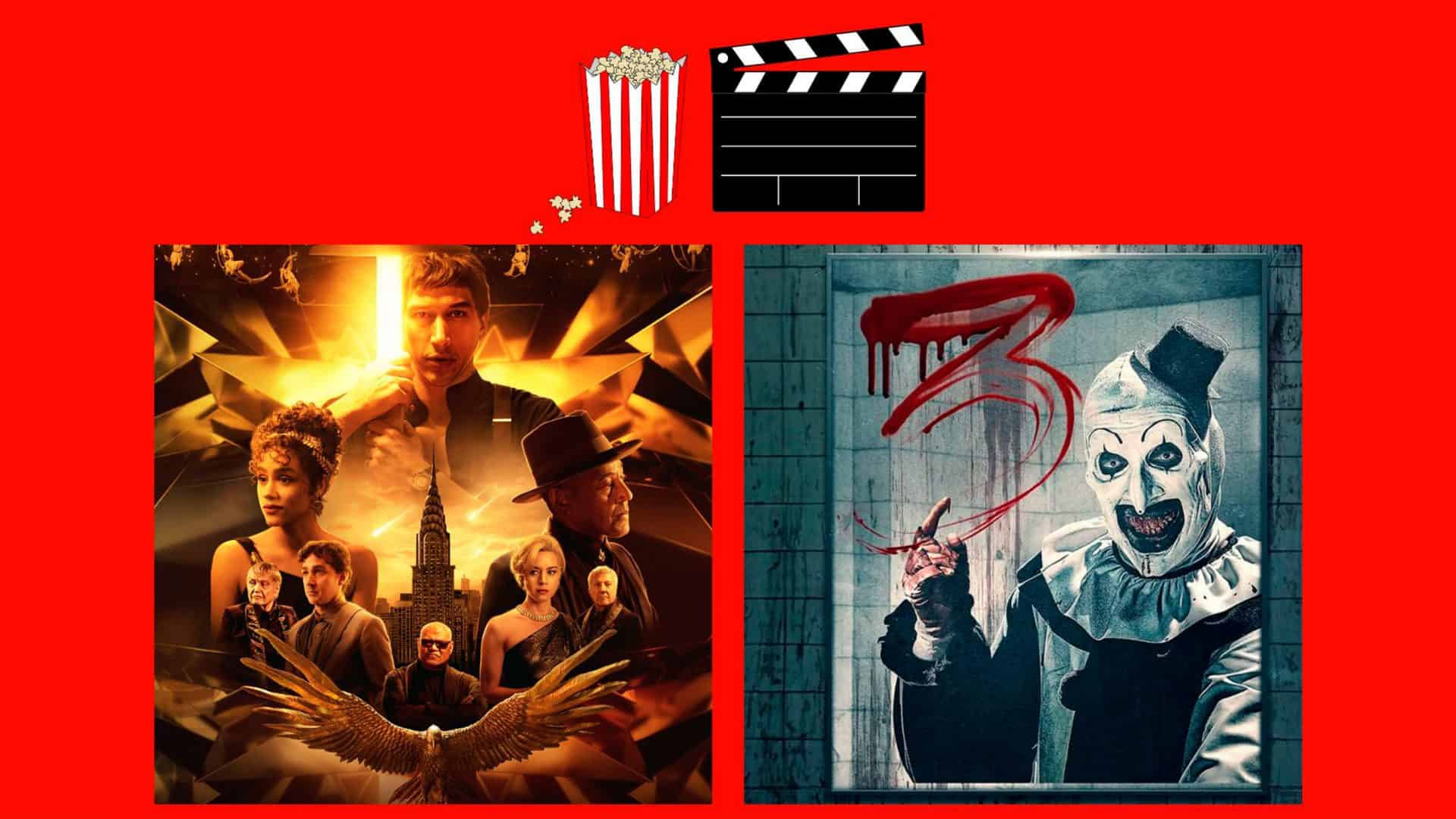 Montagem com pôsteres de lançamentos de filmes da semana
