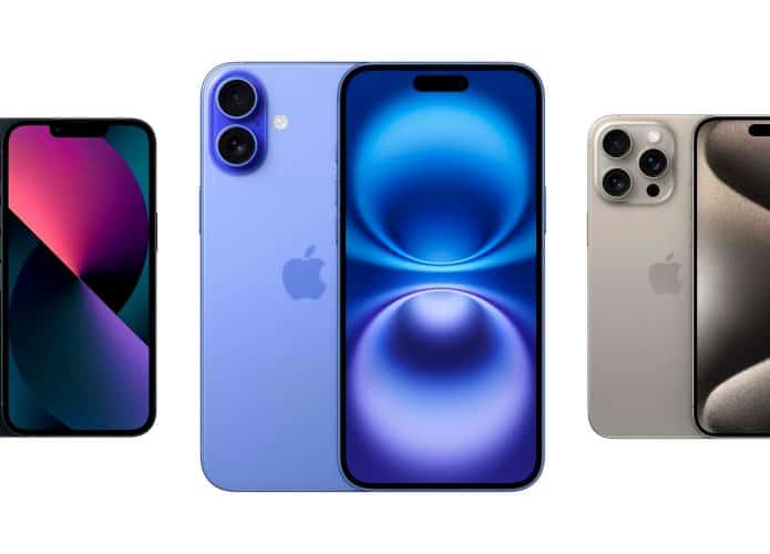 Montagem com modelos de iPhone em promoção na Amazon