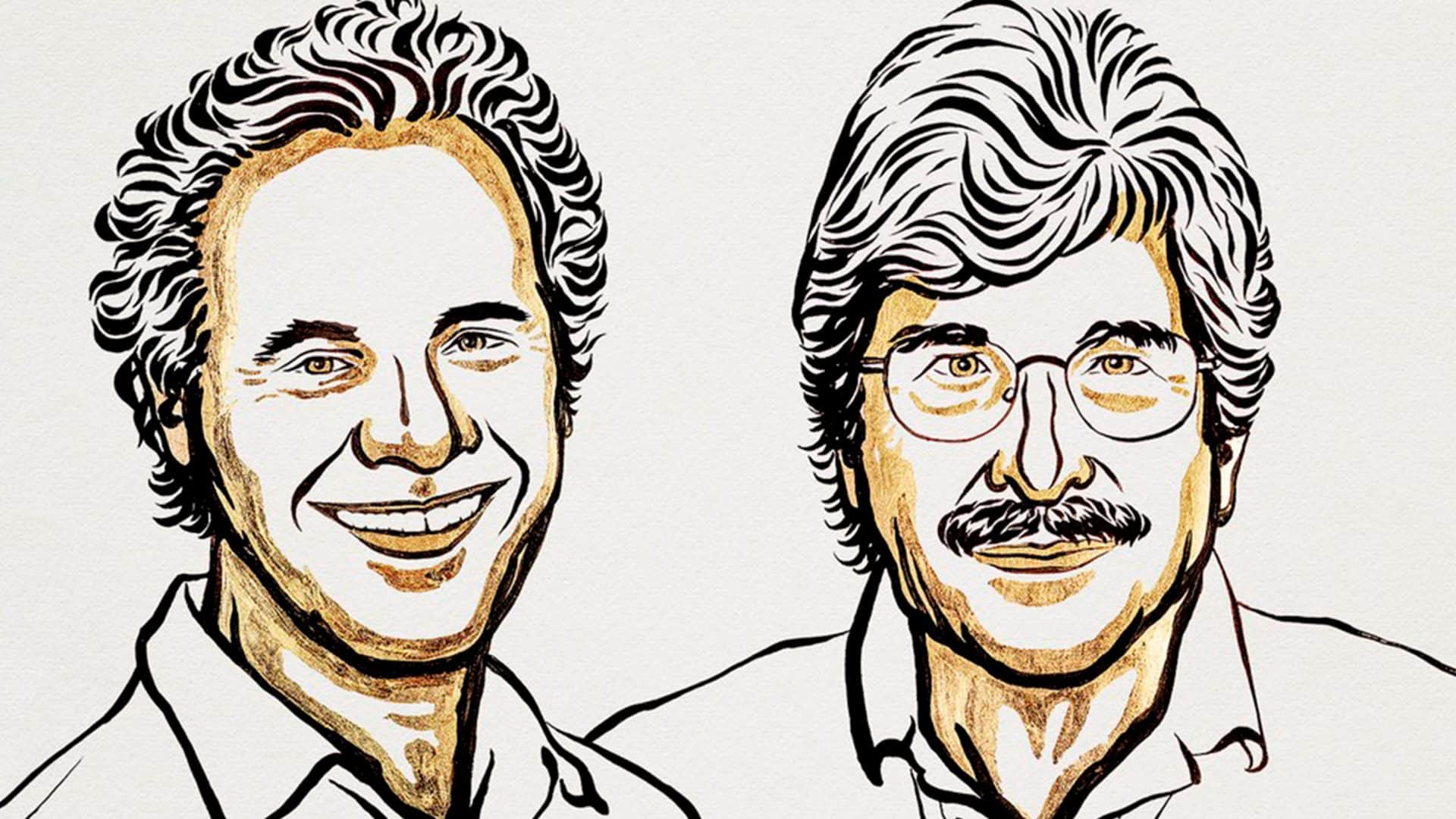 Ilustração de dupla de cientistas que ganhou o Nobel de Medicina 2024