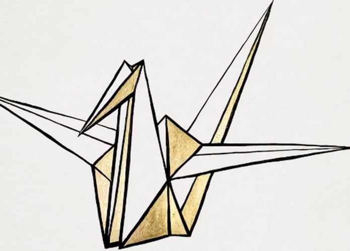 Ilustração de origami relacionado à organização japonesa que ganhou o Nobel da Paz de 2024