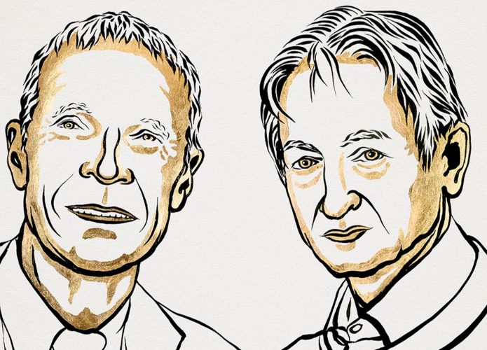 Ilustração de dupla que ganhou Prêmio Nobel de Física 2024