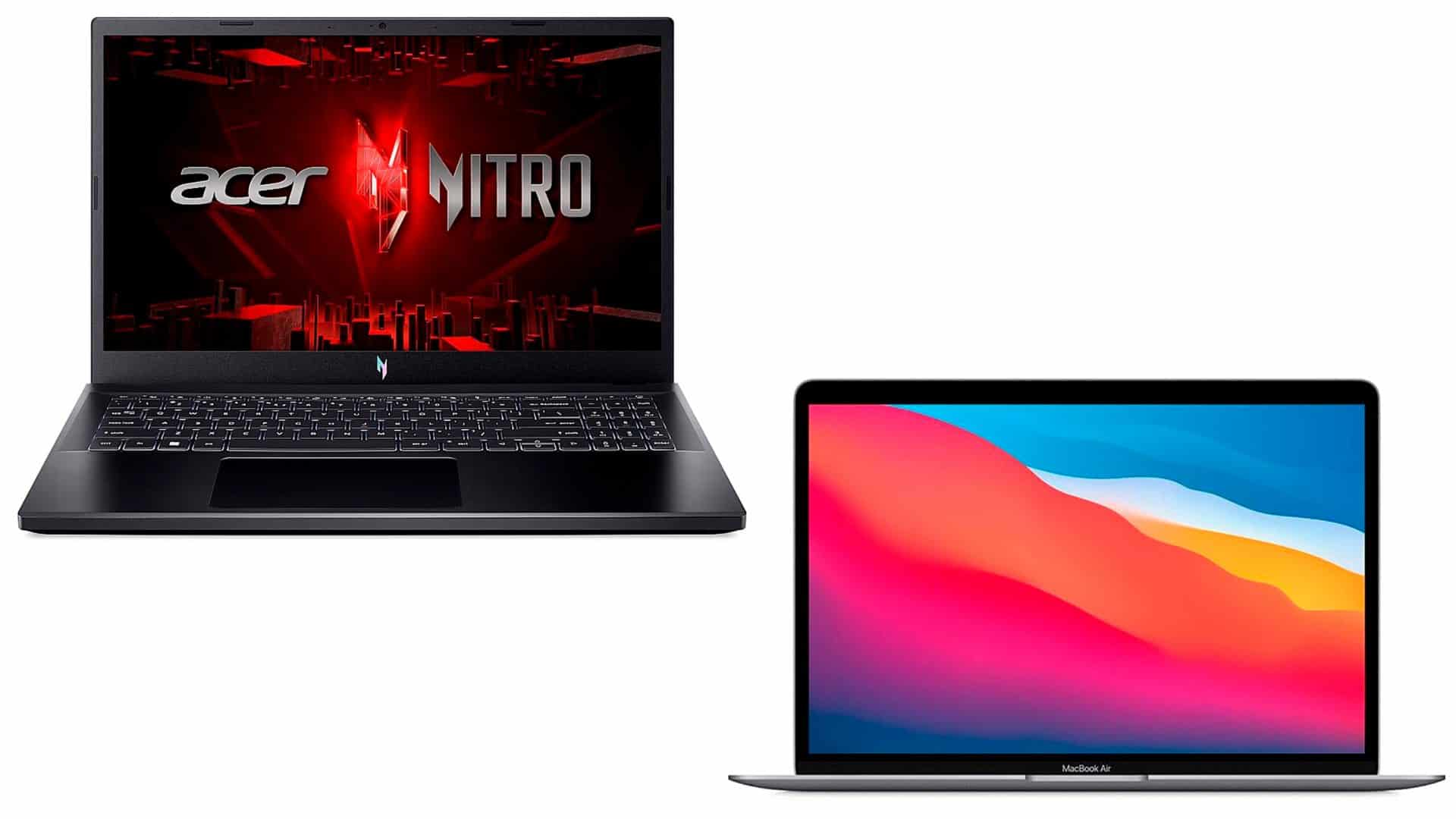 Montagem com notebooks em promoção na Amazon