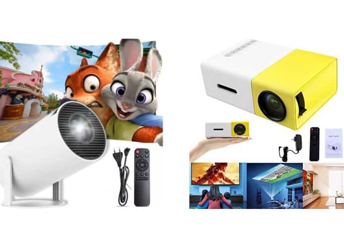Montagem com projetores em promoção na Amazon