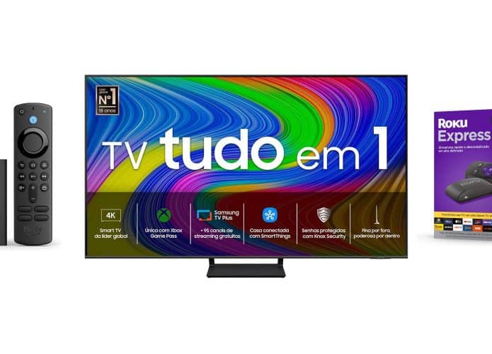 Montagem com TV e acessórios em promoção na Amazon