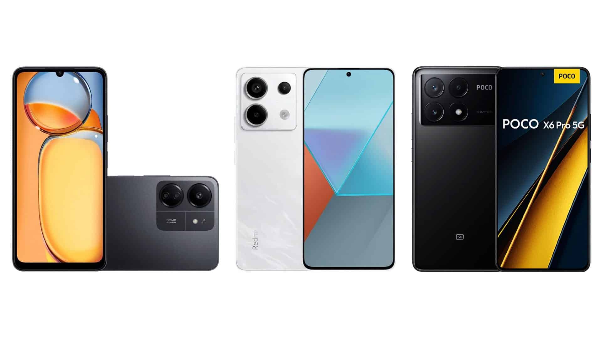 Montagem de celulares da Xiaomi em promoção da Amazon