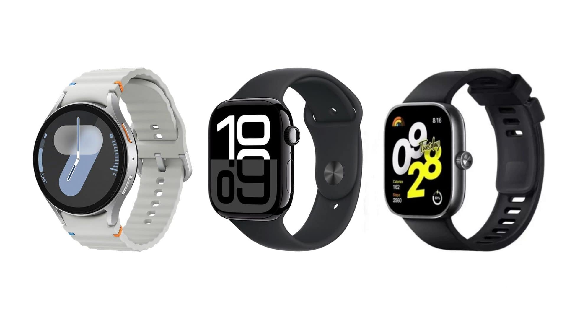 Montagem com modelos de smartwatch em promoção na Amazon