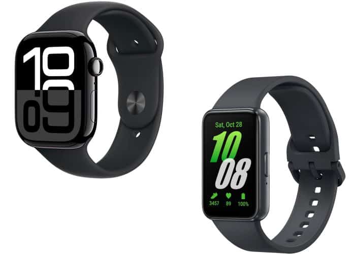 Montagem com smartwatches em promoção na Amazon