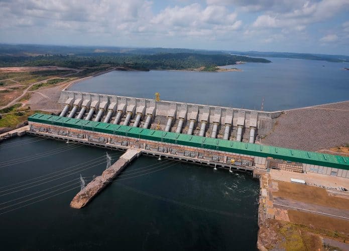Visão aérea da usina hidrelétrica de Belo Monte, no rio Xingu