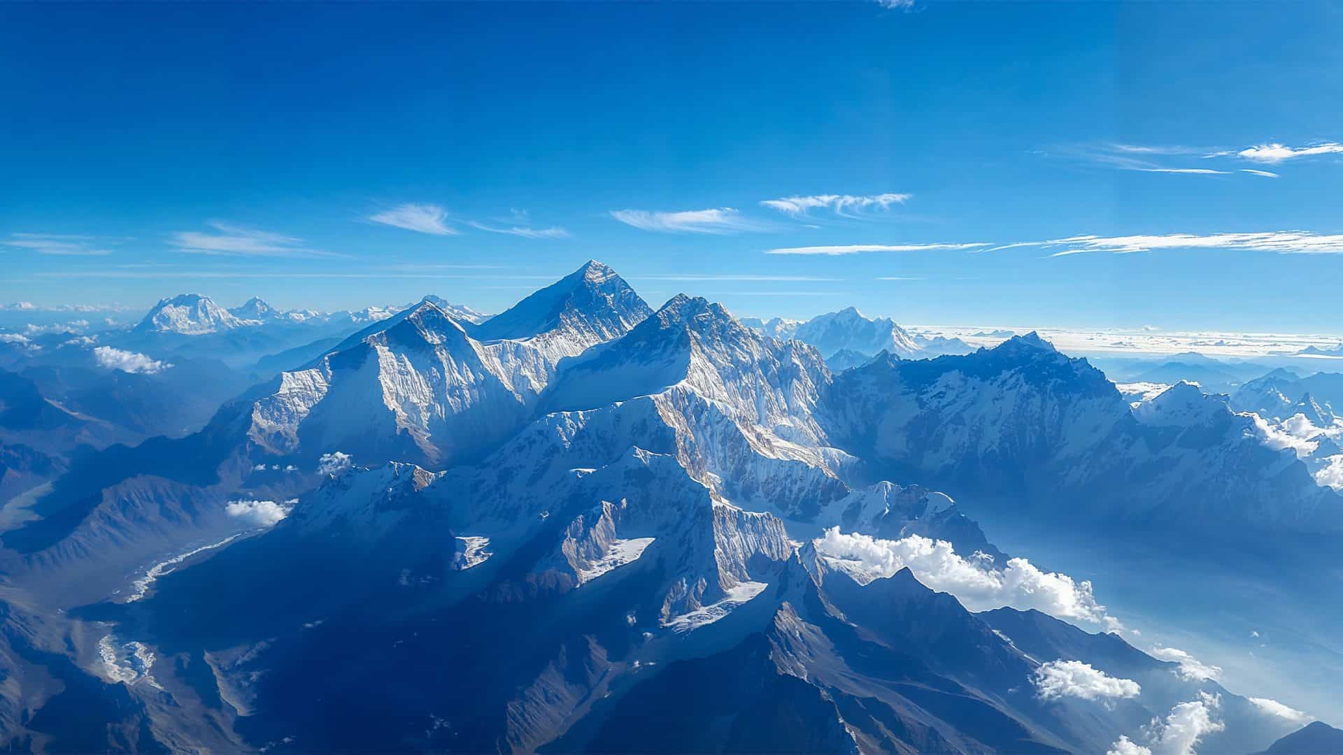 Vista aérea do Monte Everest