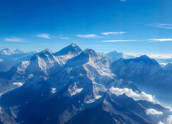 Vista aérea do Monte Everest