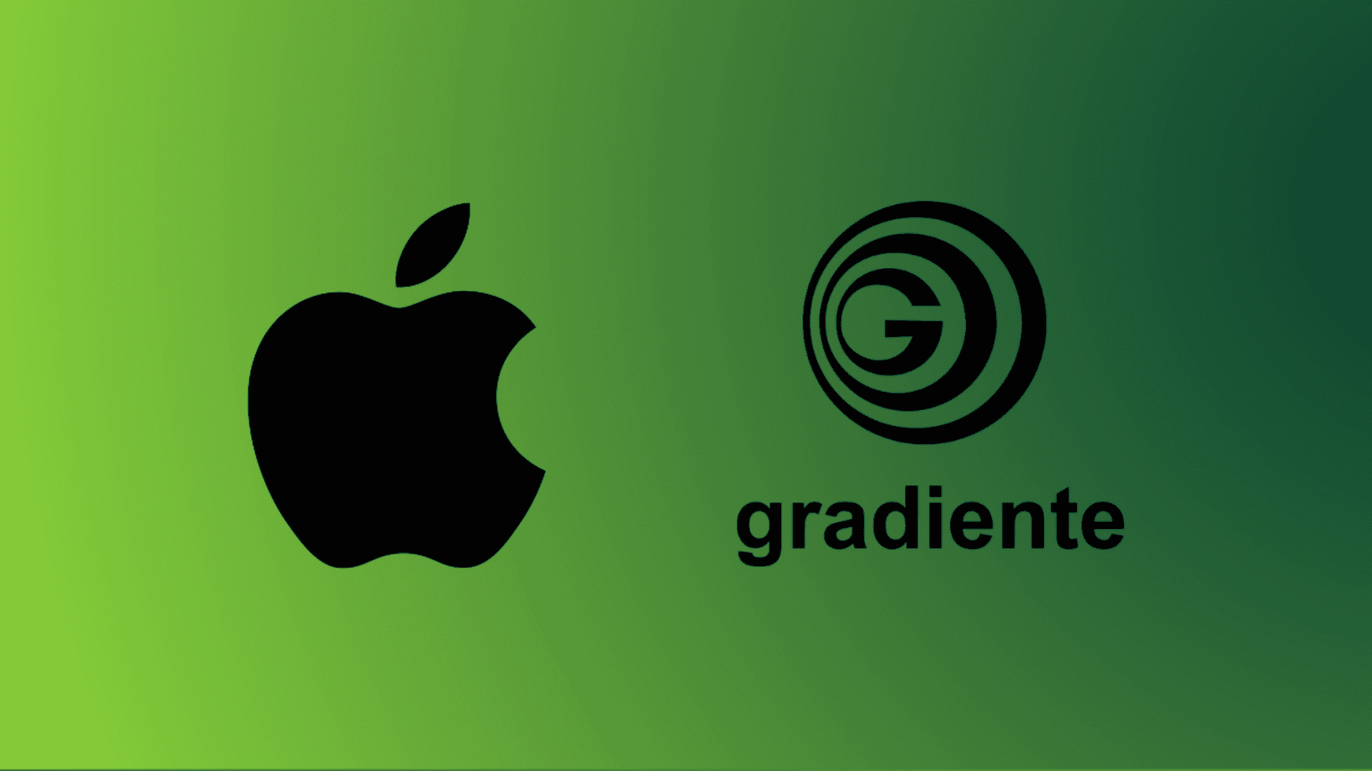 Logos de Gradiente e Apple lado a lado