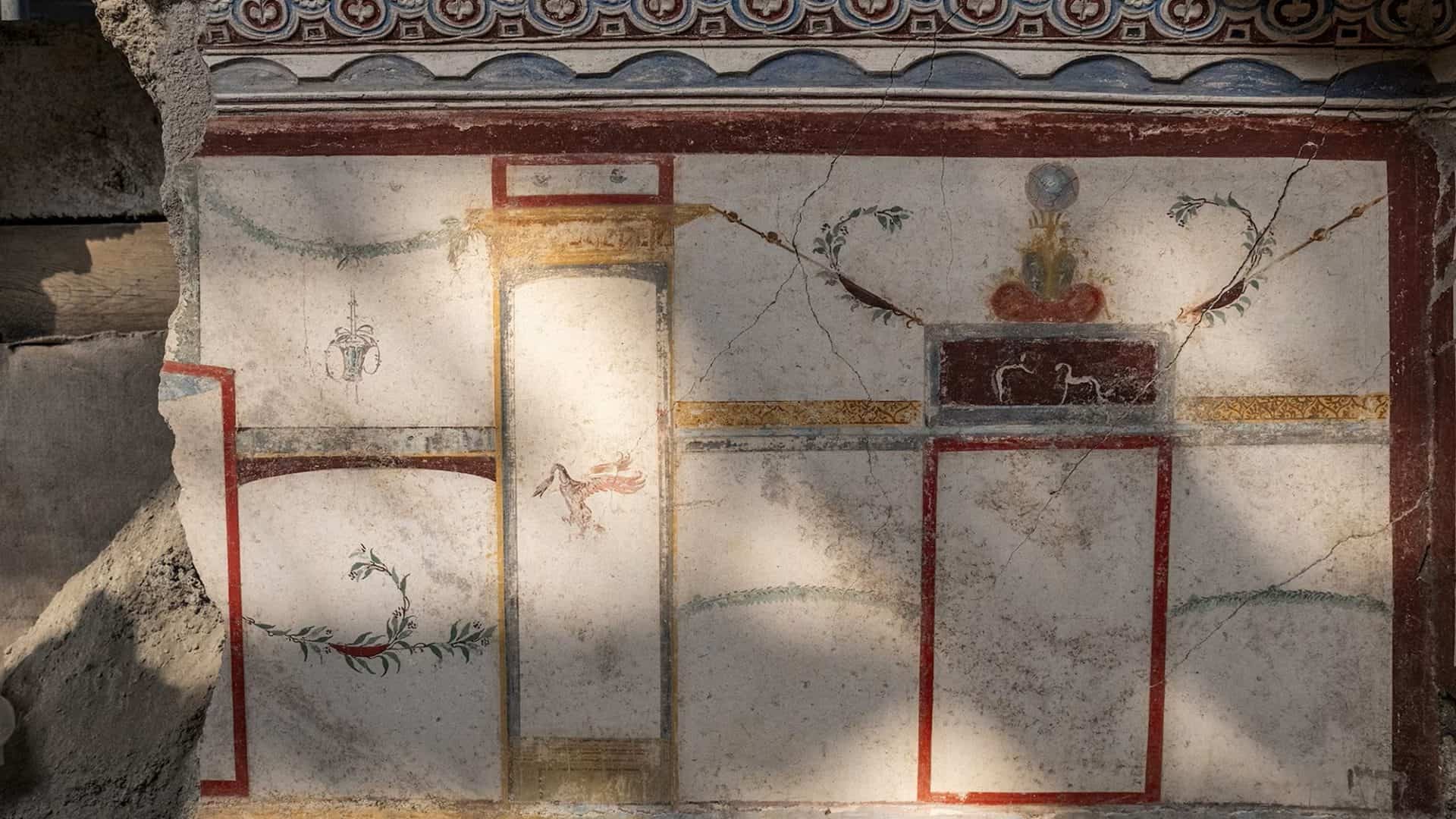 Um dos afrescos encontrados na casa em Pompeia