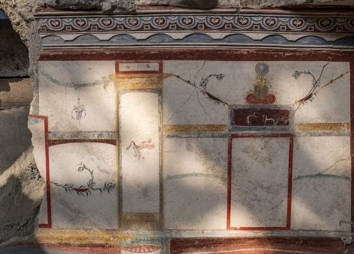 Um dos afrescos encontrados na casa em Pompeia