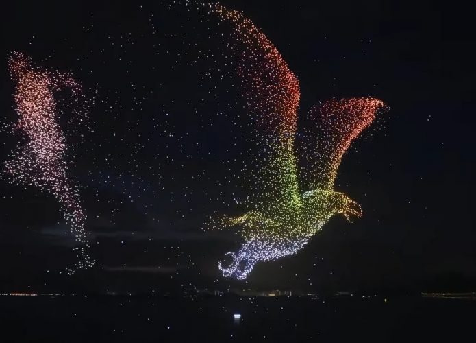 China bate recorde mundial de drones voando em sincronia