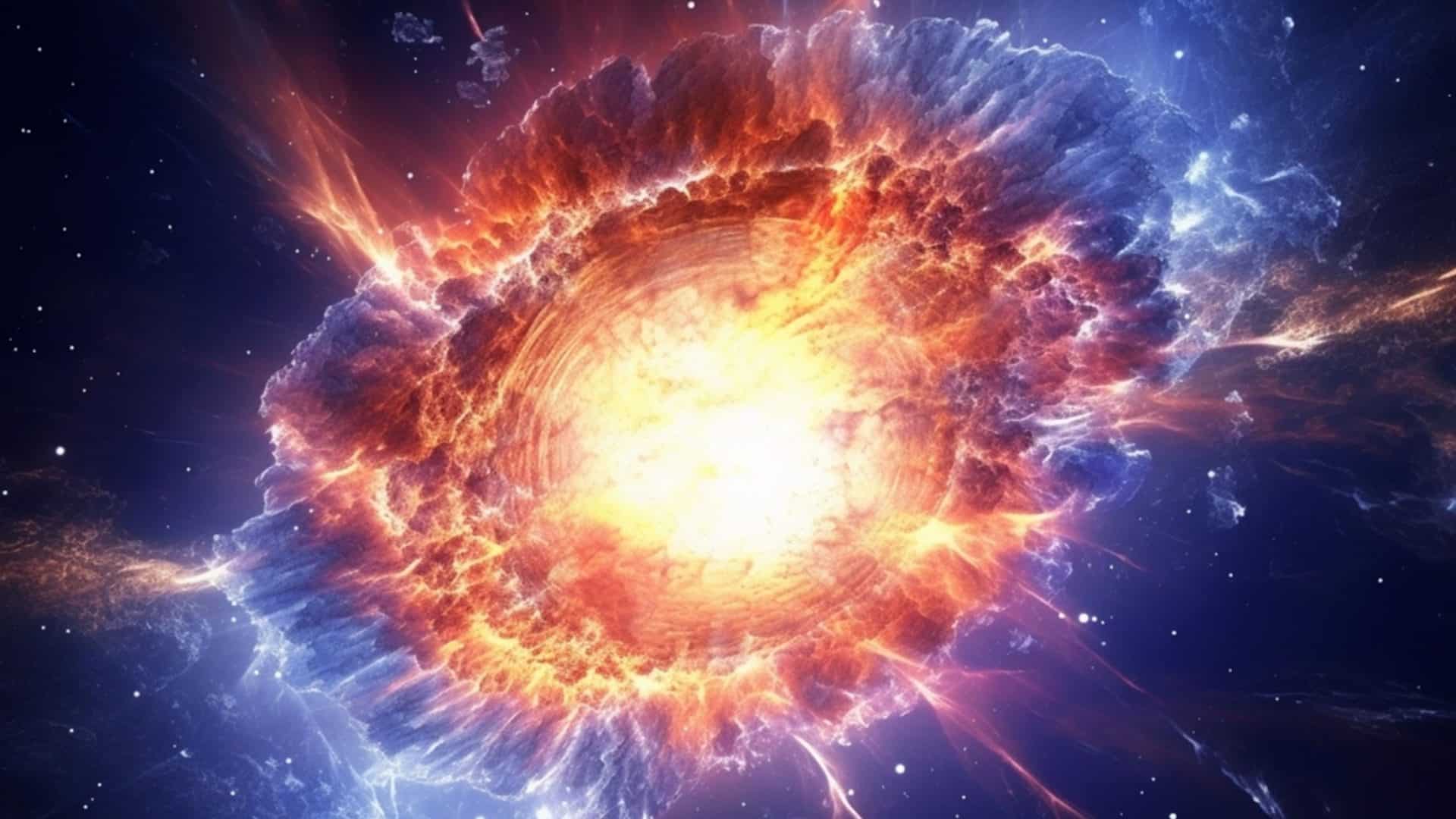 Explosão de uma supernova que forma estrela de nêutrons