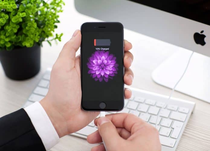 Imagem mostra o Modo Pouca Energia no iPhone