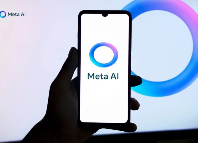 Logo do Meta AI em um smartphone