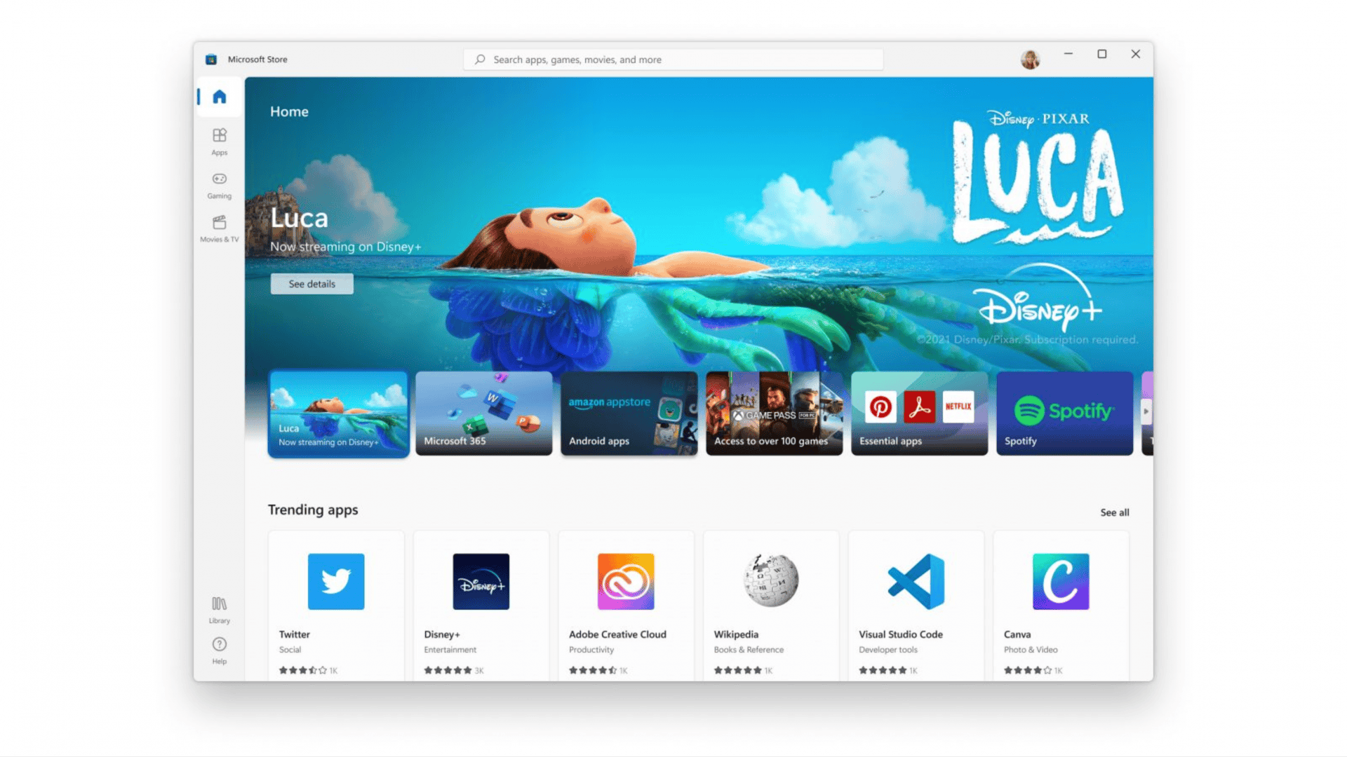 imagem mostra a microsoft store aberta em um pc com windows 11