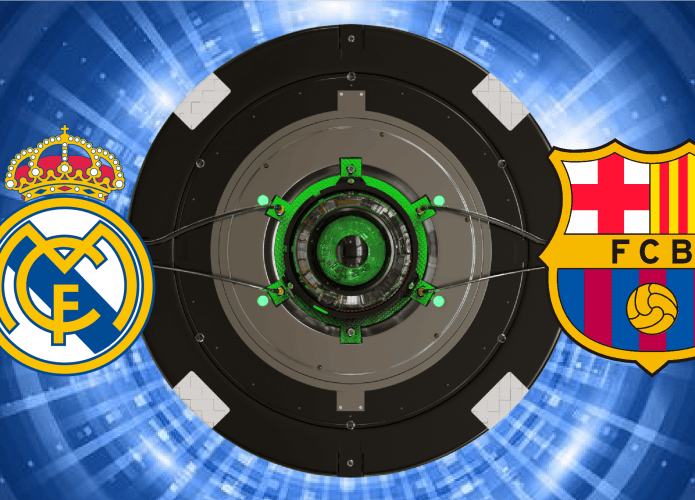 Escudos de Real Madrid e Barcelona