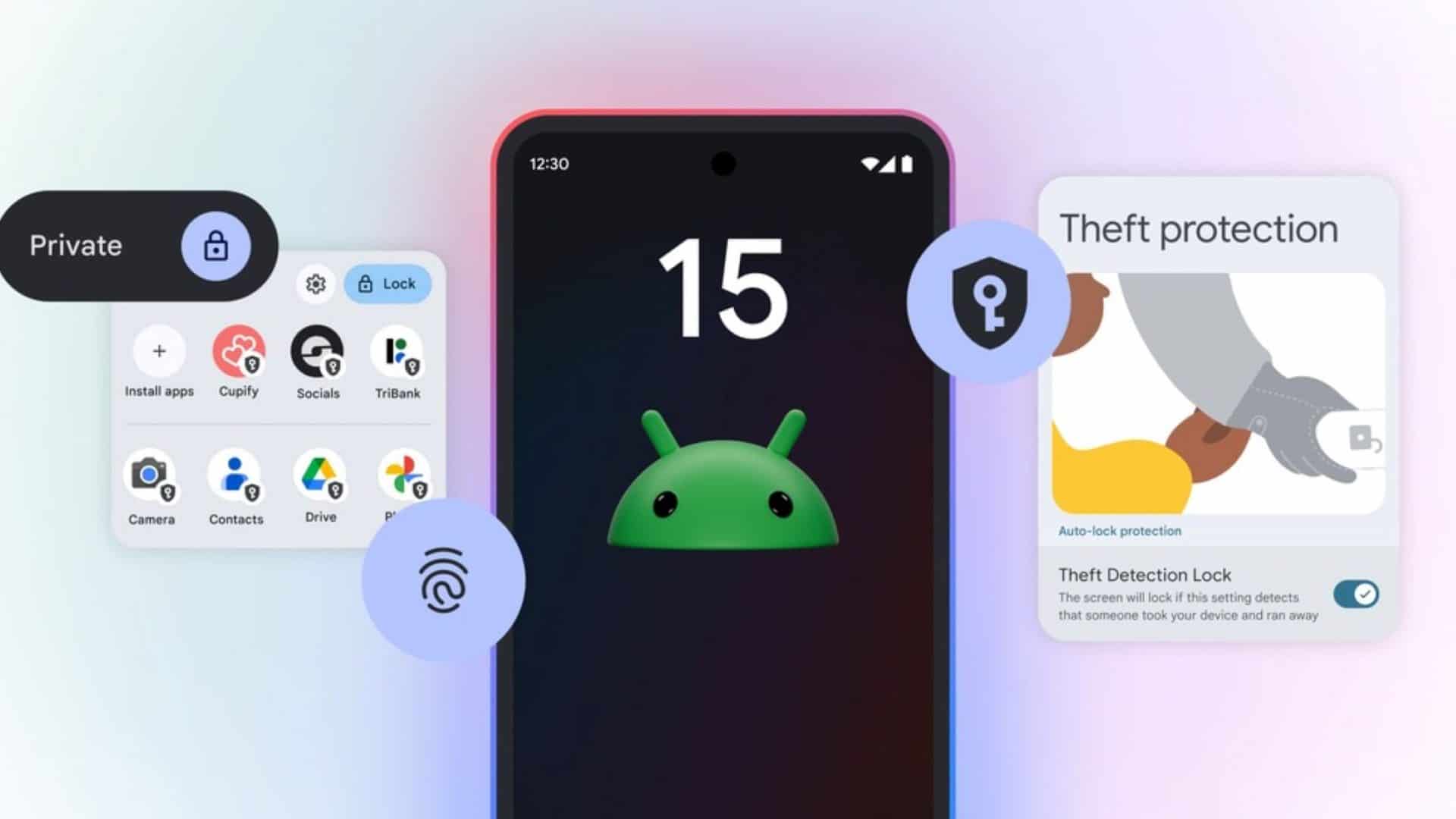 Telas do Android 15