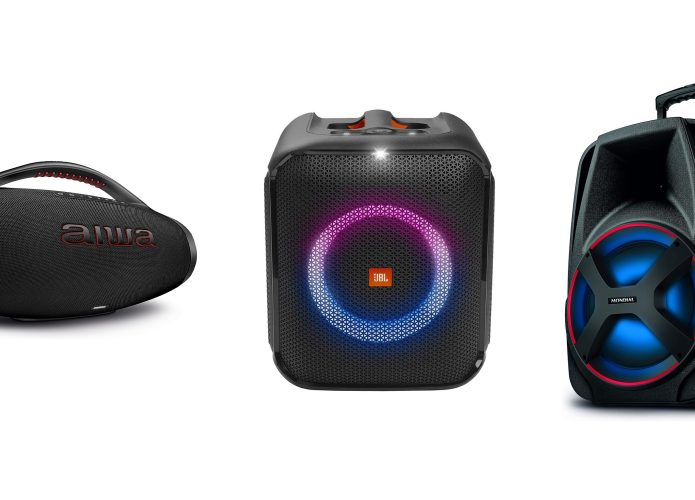 Montagem com caixas de som em promoção na Amazon