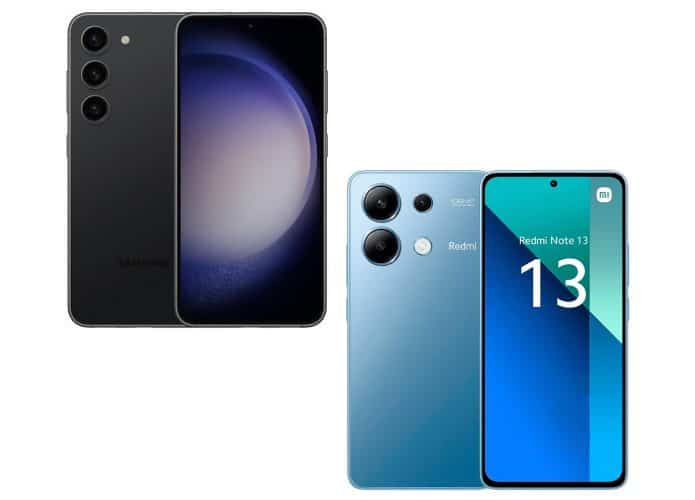 Montagem com celulares da Samsung e Xiaomi em promoção na Amazon