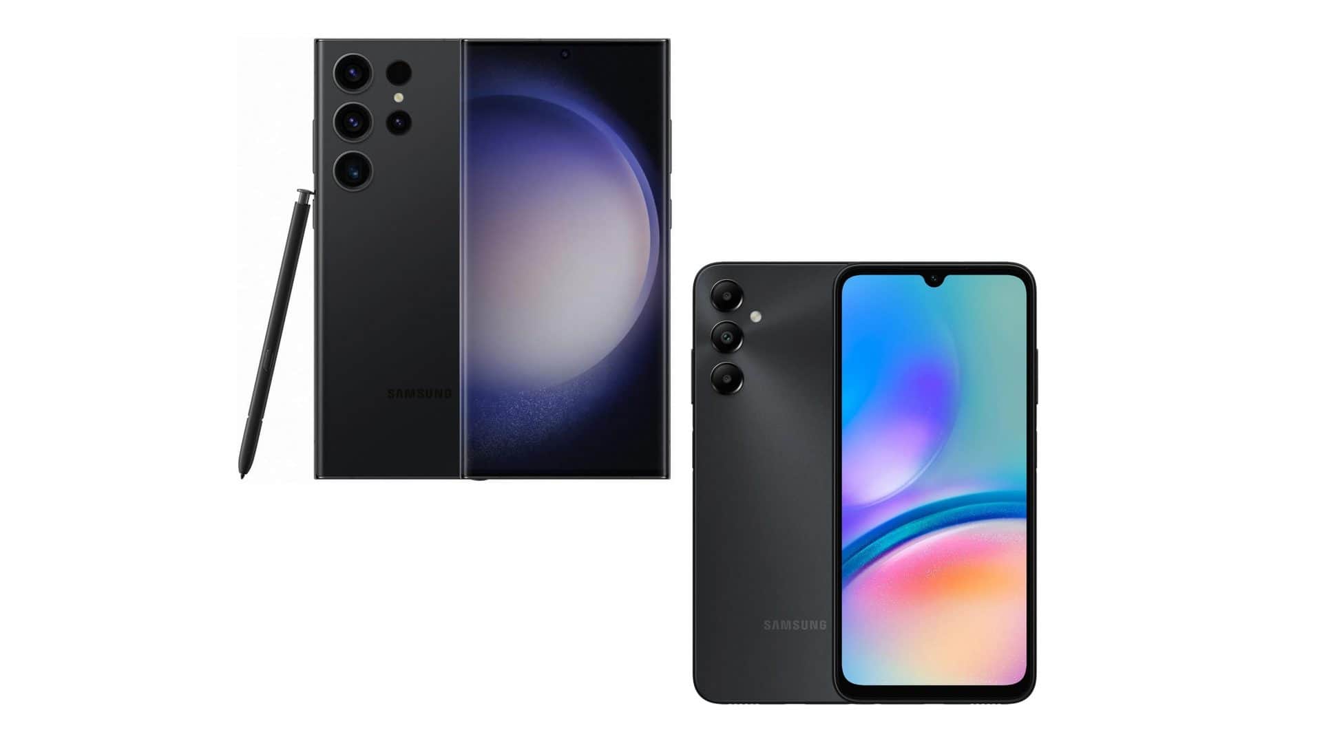 Montagem de celulares da Samsung em promoção na Amazon