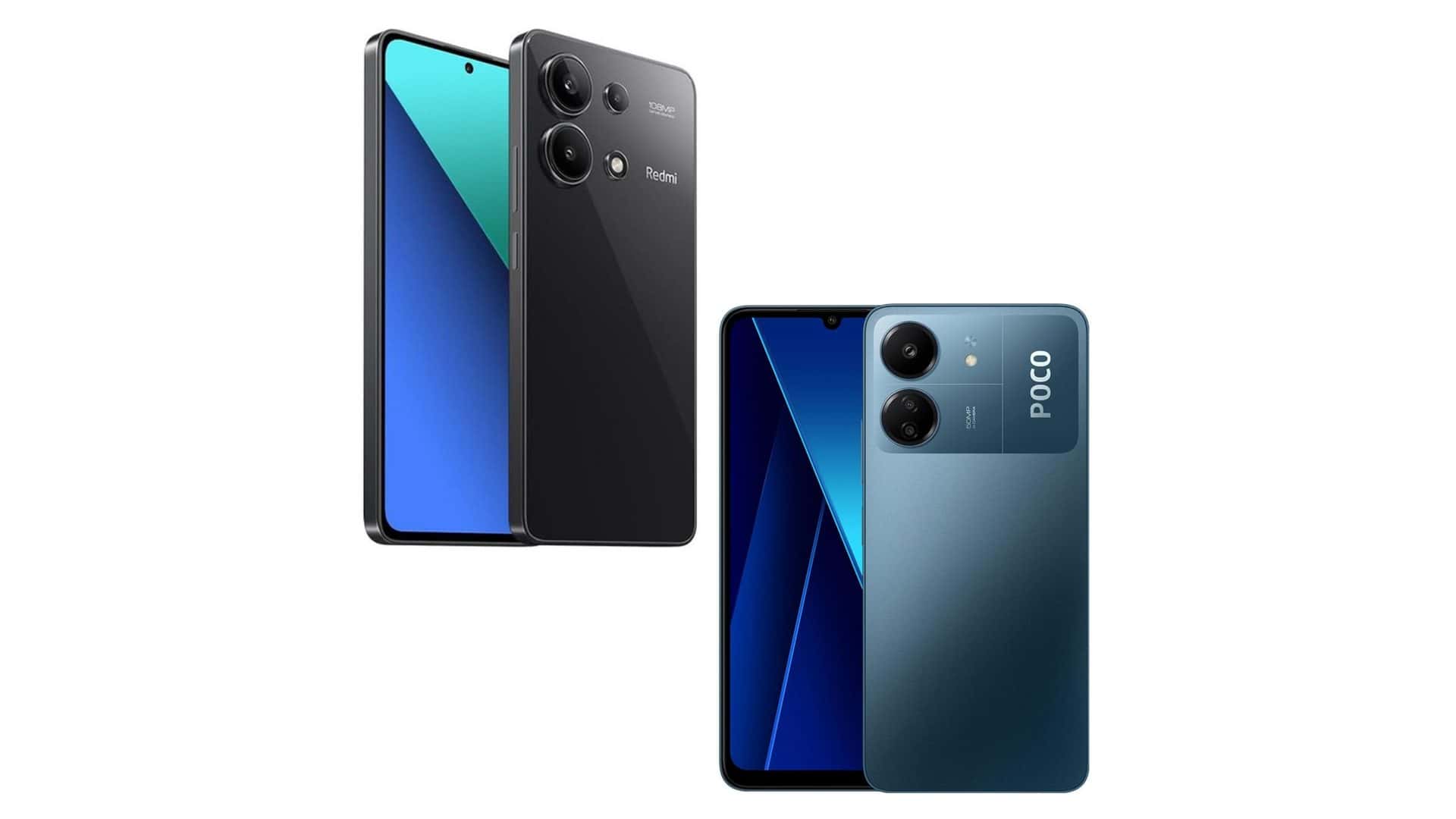 Montagem com celulares da Xiaomi em promoção na Amazon