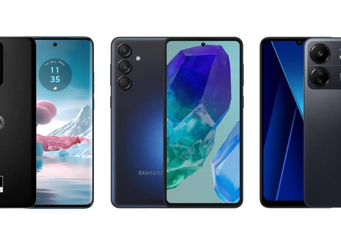 Montagem com celulares que custam menos de R$ 2 mil na Amazon