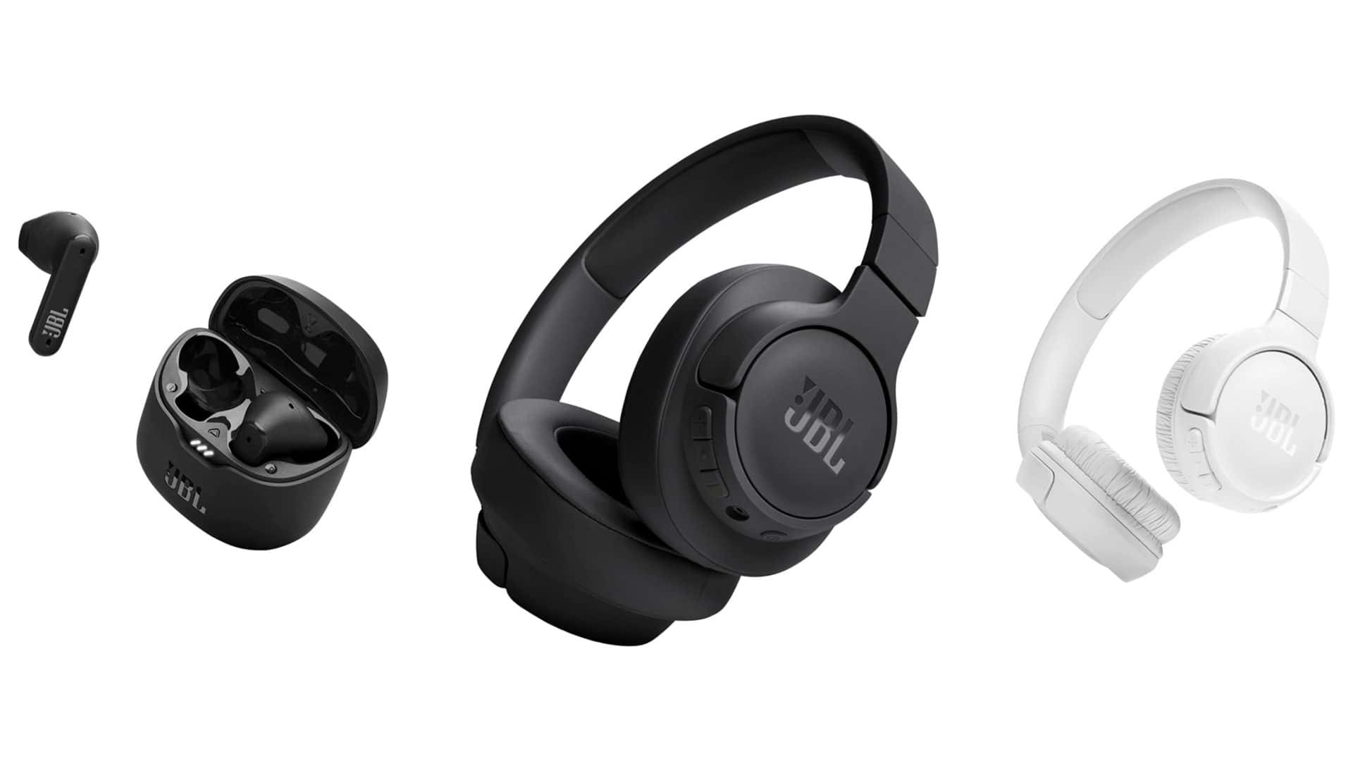 Montagem com fones da JBL em promoção na Amazon