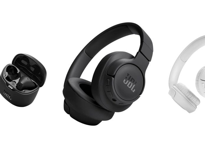 Montagem com fones da JBL em promoção na Amazon