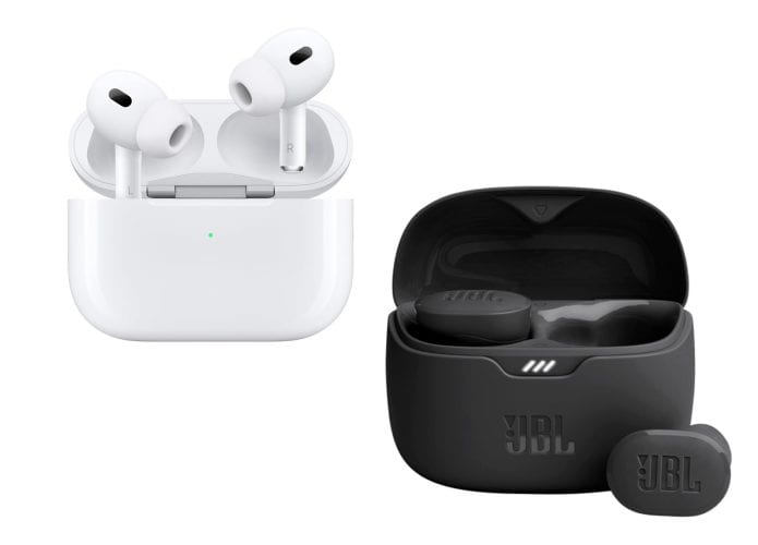 Montagem com fones de ouvido sem fio em promoção na Amazon