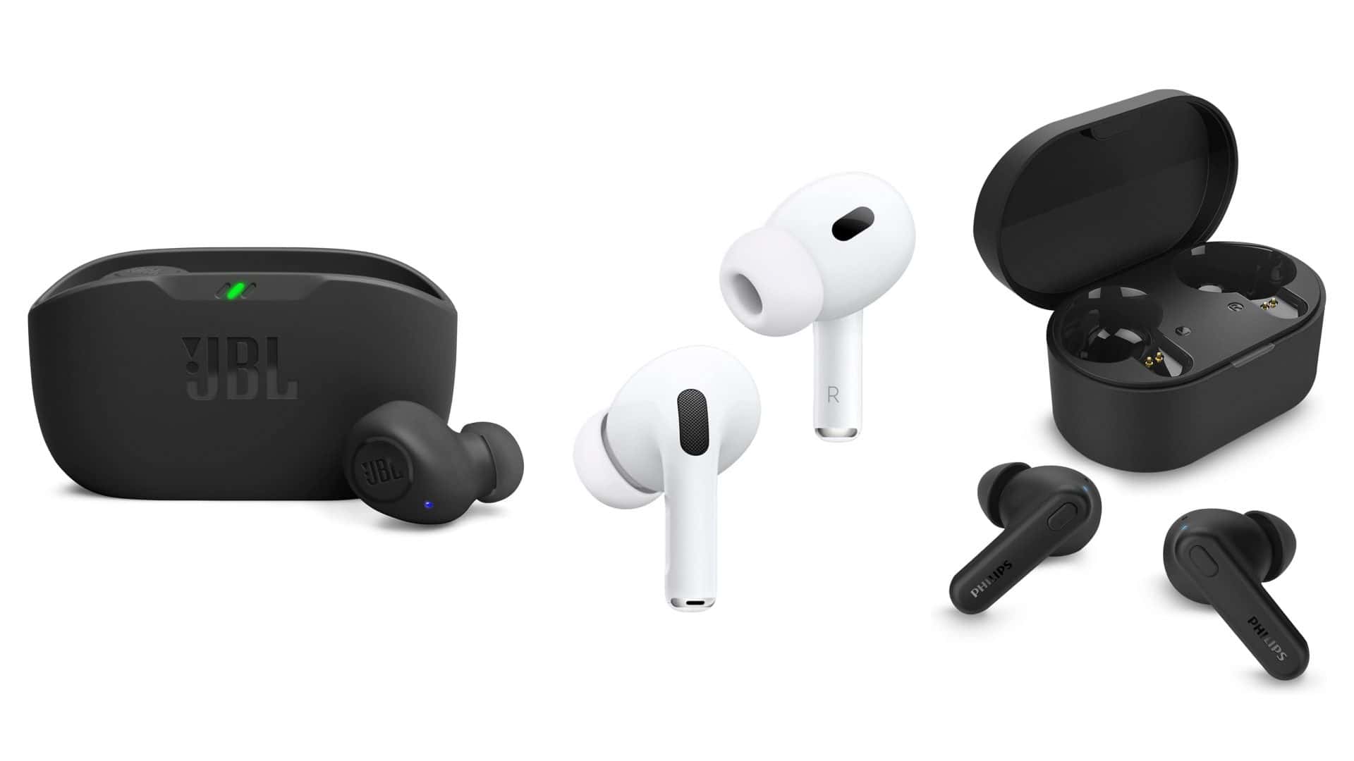 Montagem com fones de ouvido sem fio em promoção na Amazon