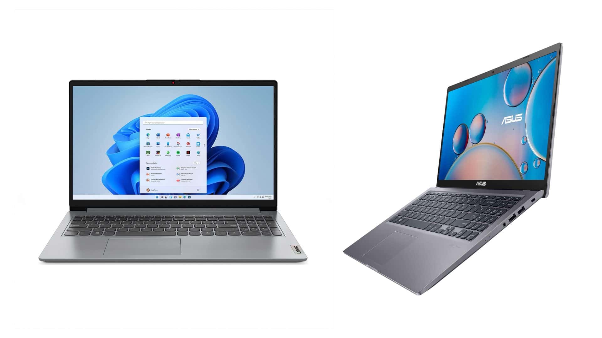 Montagem com notebooks em promoção na Amazon