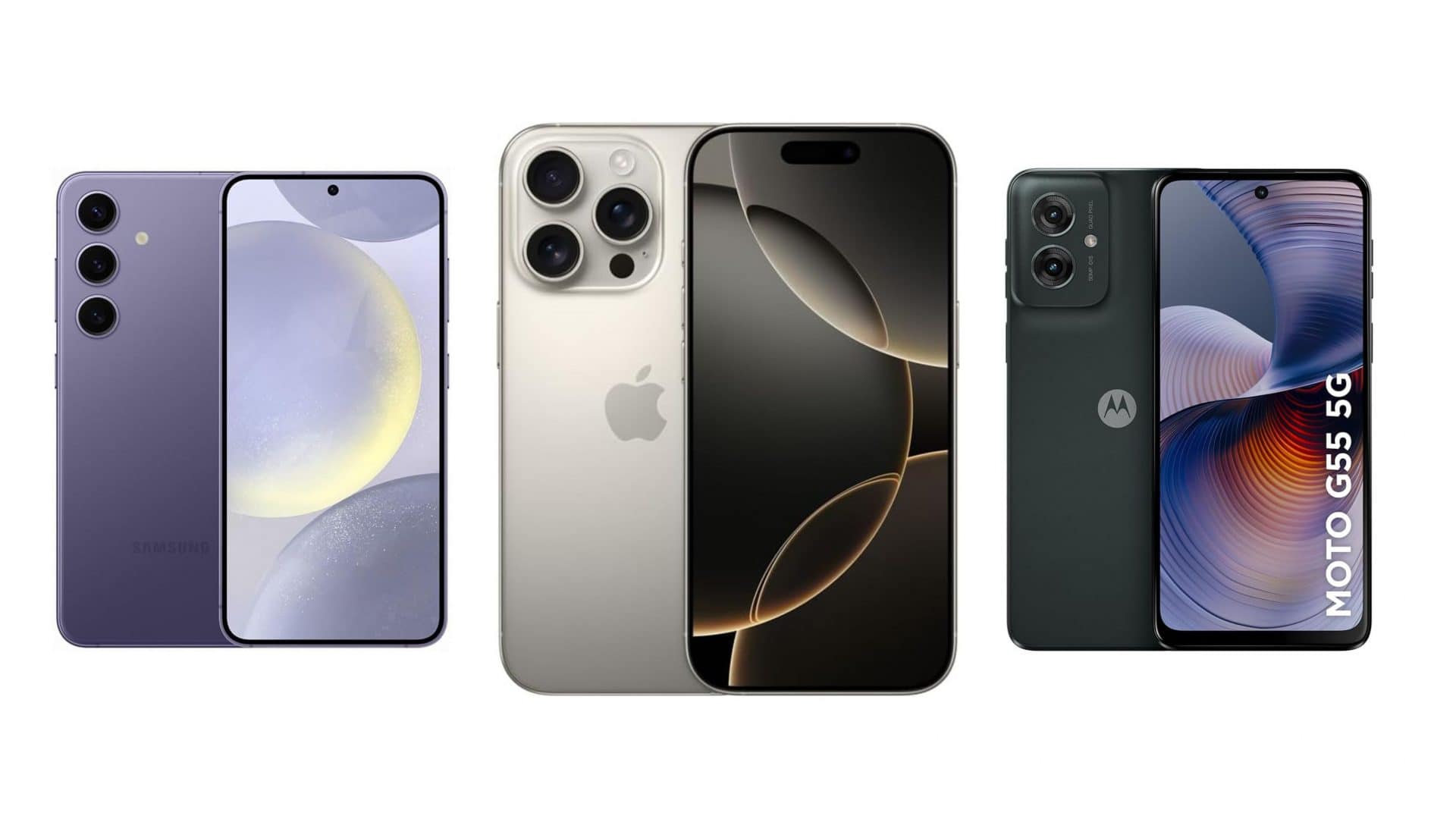 Montagem com celulares da Samsung, Apple e Motorola em promoção de Black Friday na Amazon