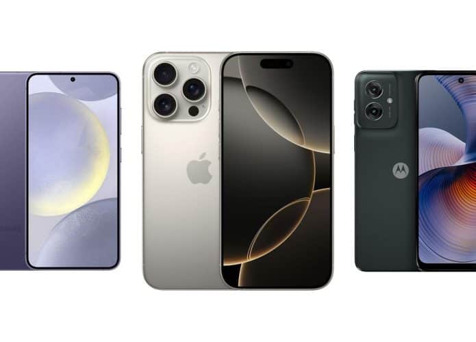 Montagem com celulares da Samsung, Apple e Motorola em promoção de Black Friday na Amazon