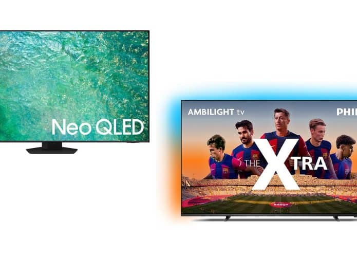 Montagem de smart TVs com promoção de Black Friday na Amazon