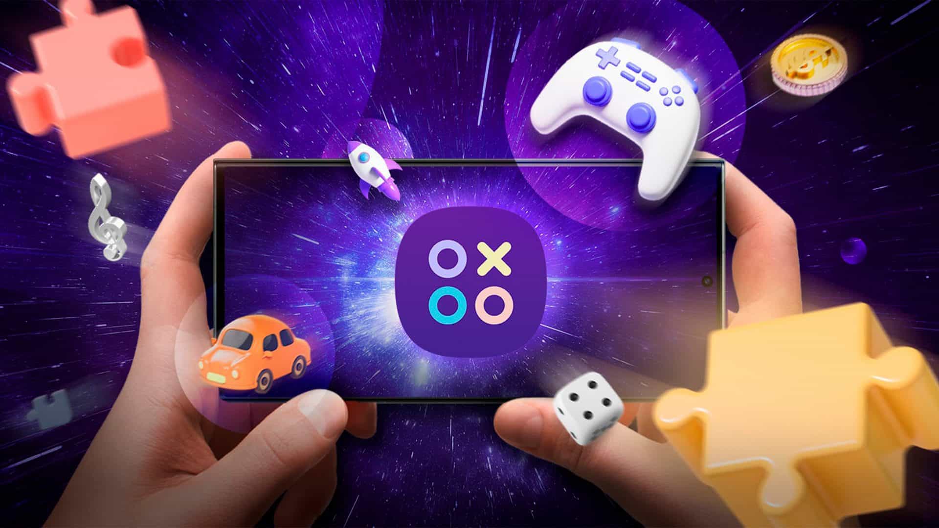 Ilustração sobre Gaming Hub da Samsung para Galaxy