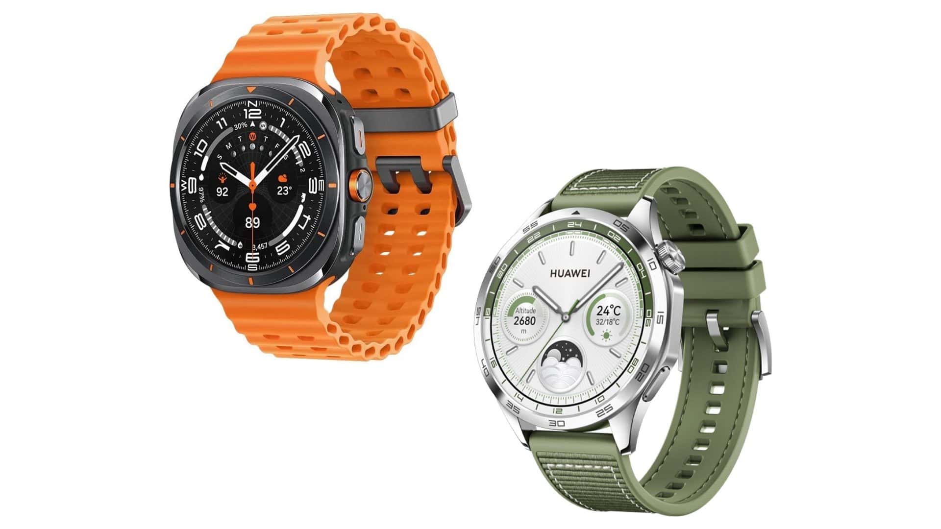 Montagem com modelos de smartwatch em promoção na Amazon