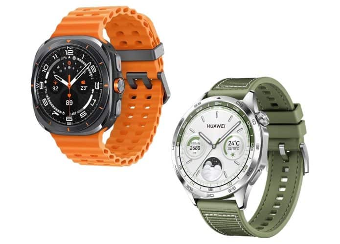 Montagem com modelos de smartwatch em promoção na Amazon