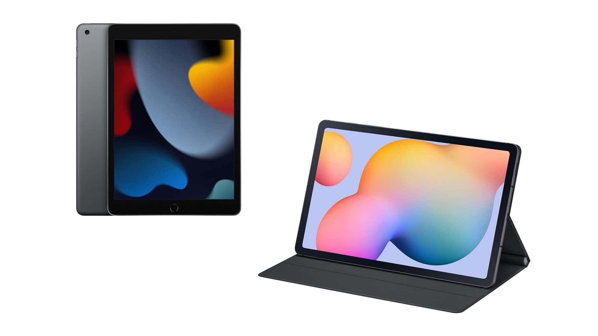 Montagem com tablets em promoção na Amazon