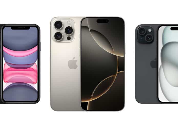 Montagem com modelos de iPhone em promoção na Amazon