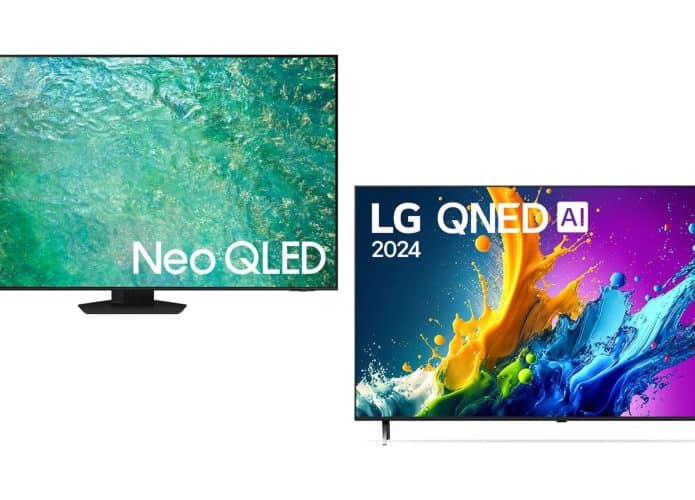 Montagem com smart TVs 4K em promoção de Black Friday na Amazon