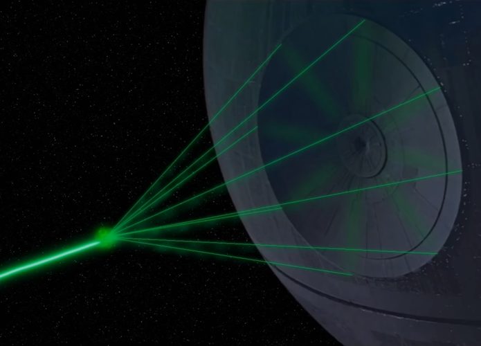 Arma da Estrela da Morte, de Star Wars, ilustrando a arma criada pela China