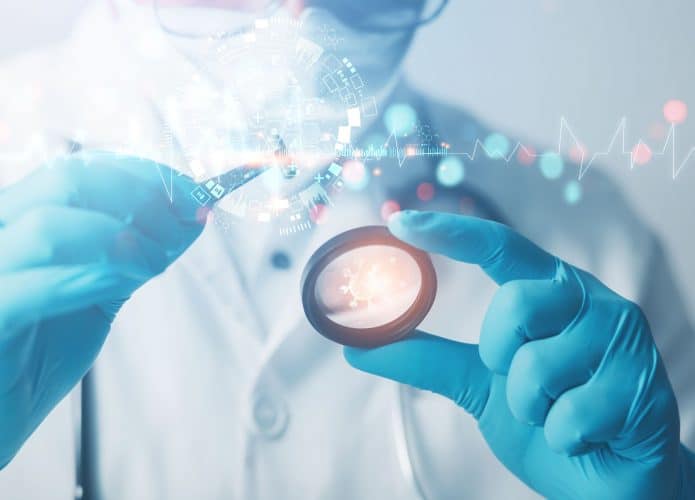 Imagem ilustrativa de cientista sobre experimentos científicos com cobaia e voluntários