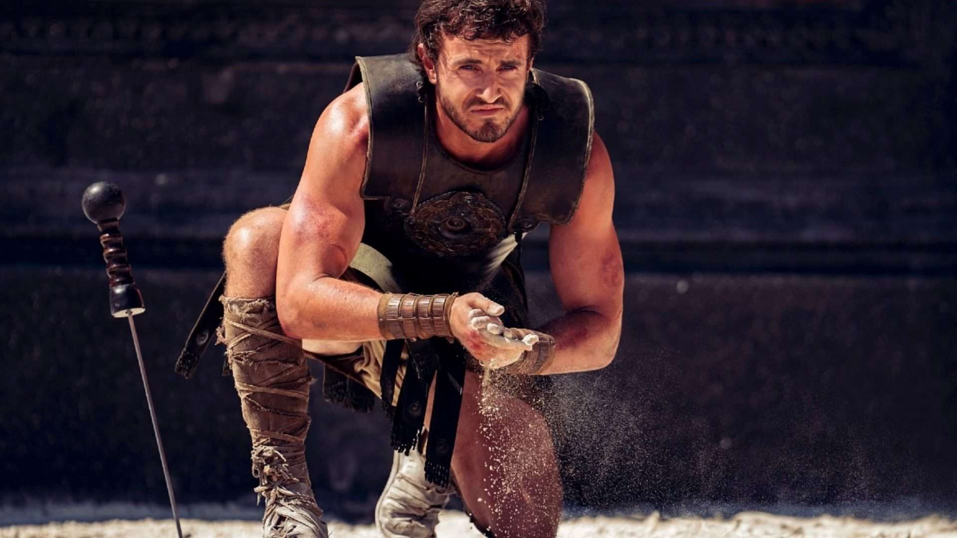 Lucius, interpretado pelo ator Paul Mescal, em Gladiador 2